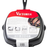 Victoria Cast Iron Square Grill Pan Seasoned 26cm