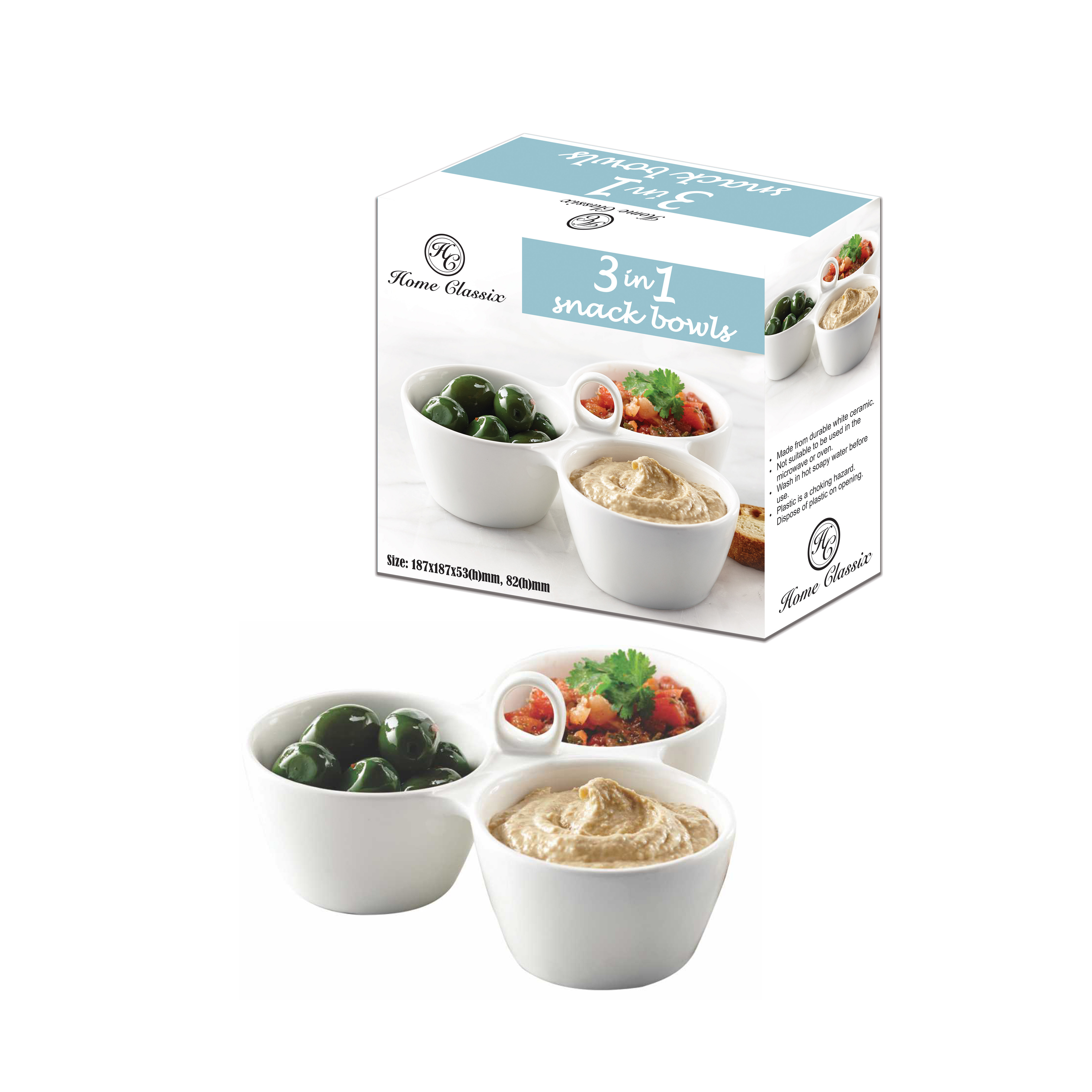 Home Classix 3 in 1 Snack Bowls
