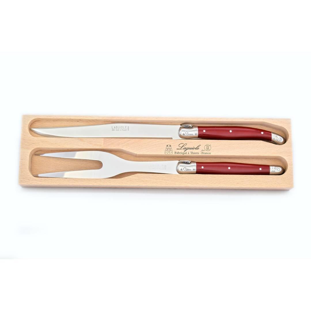 Andre Verdier Carving Set of 2 Cherry Red