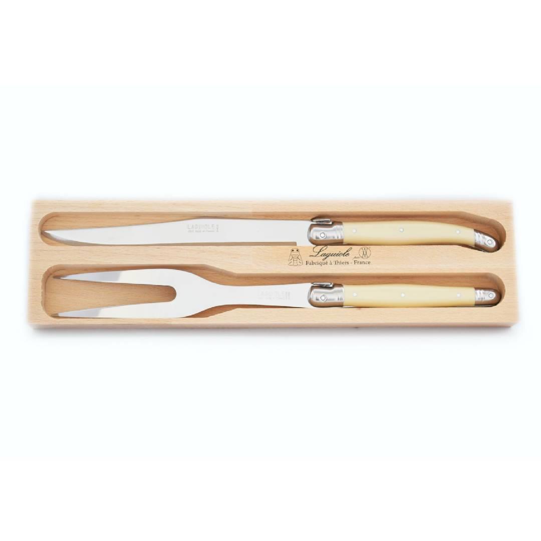 Andre Verdier Carving Set of 2 Ivory