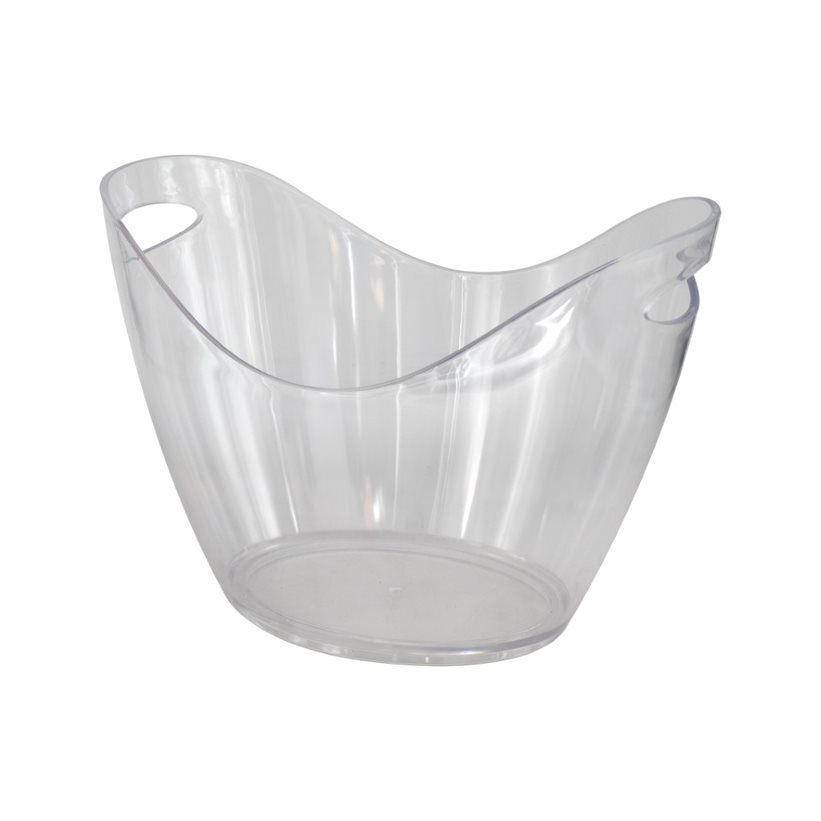Wine Bucket Oval Clear Plastic 7L