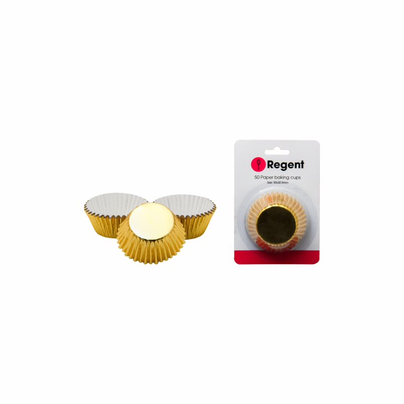 Regent Cake Cups Gold Foil 50Pc