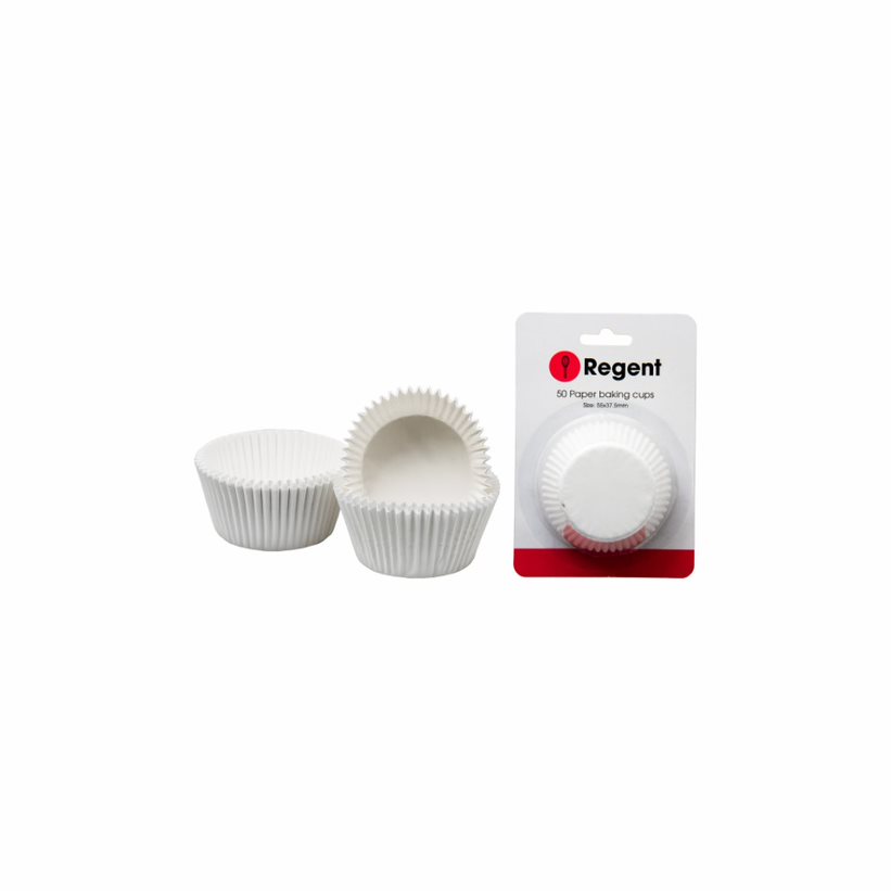 Regent Cake Cups White 50Pc 55x37.5mm