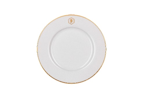 Jan Hendrick Side Plate White with Gold Band 22cm