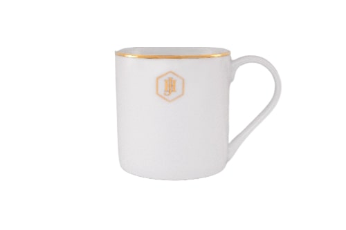 Jan Hendrick Coffee Mug White with Gold Band