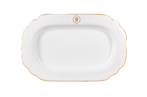 Jan Hendrick Oval Platter White with Gold 42cm
