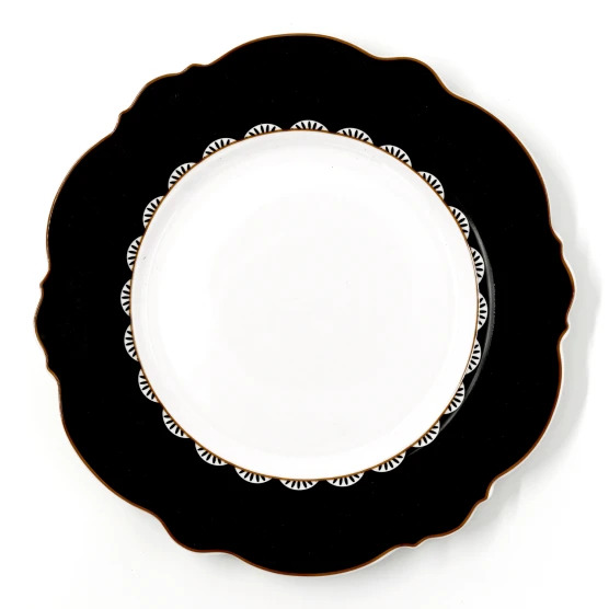 Jenna Clifford Black Rose Dinner Plates Set of 4