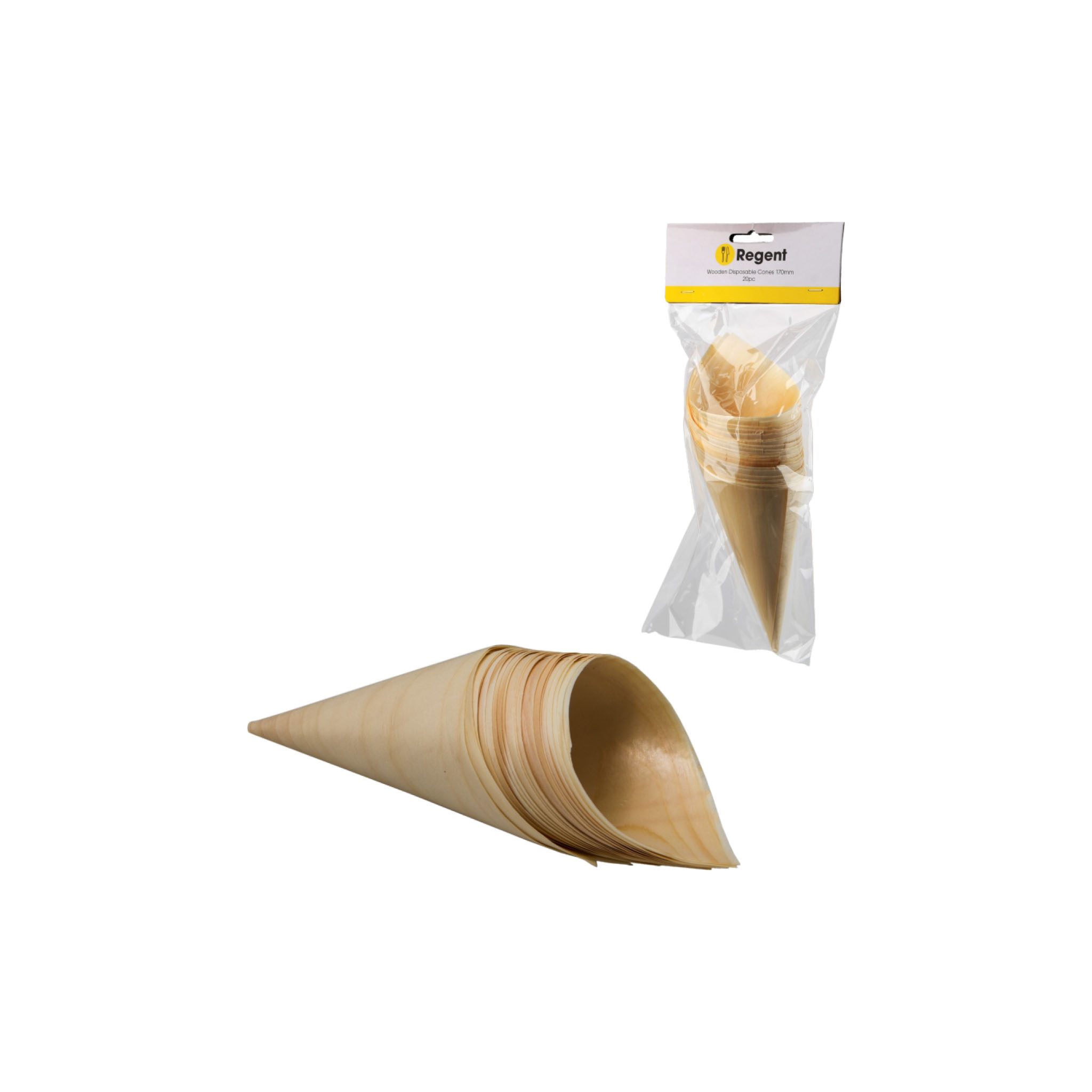 Bamboo Disposable Cones 190mm  20Pc