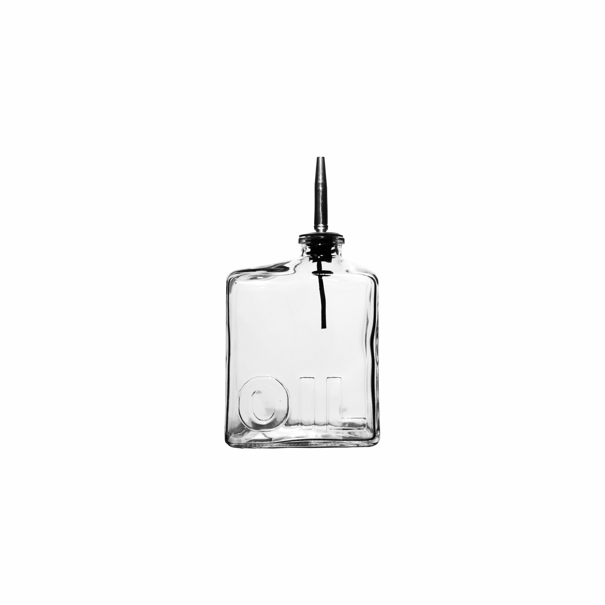 Oil Bottle Glass Rectangular with Pourer 450ml