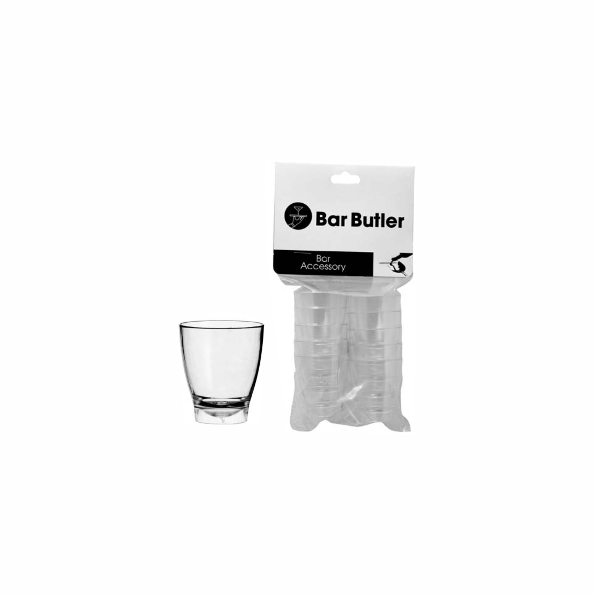 Bar Butler Clear Plastic Shot Glasses 10 Pack 25ml