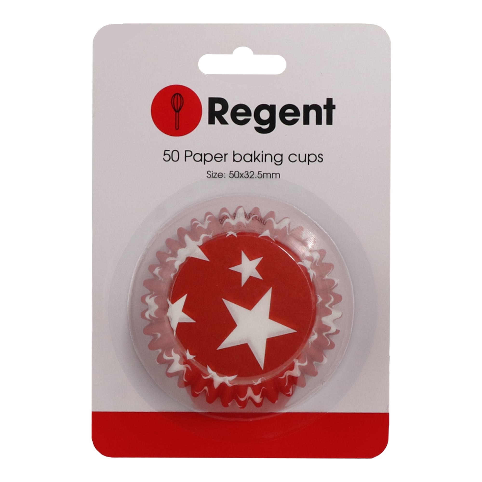 Regent Cake Cups Red & White Stars 50 Pieces