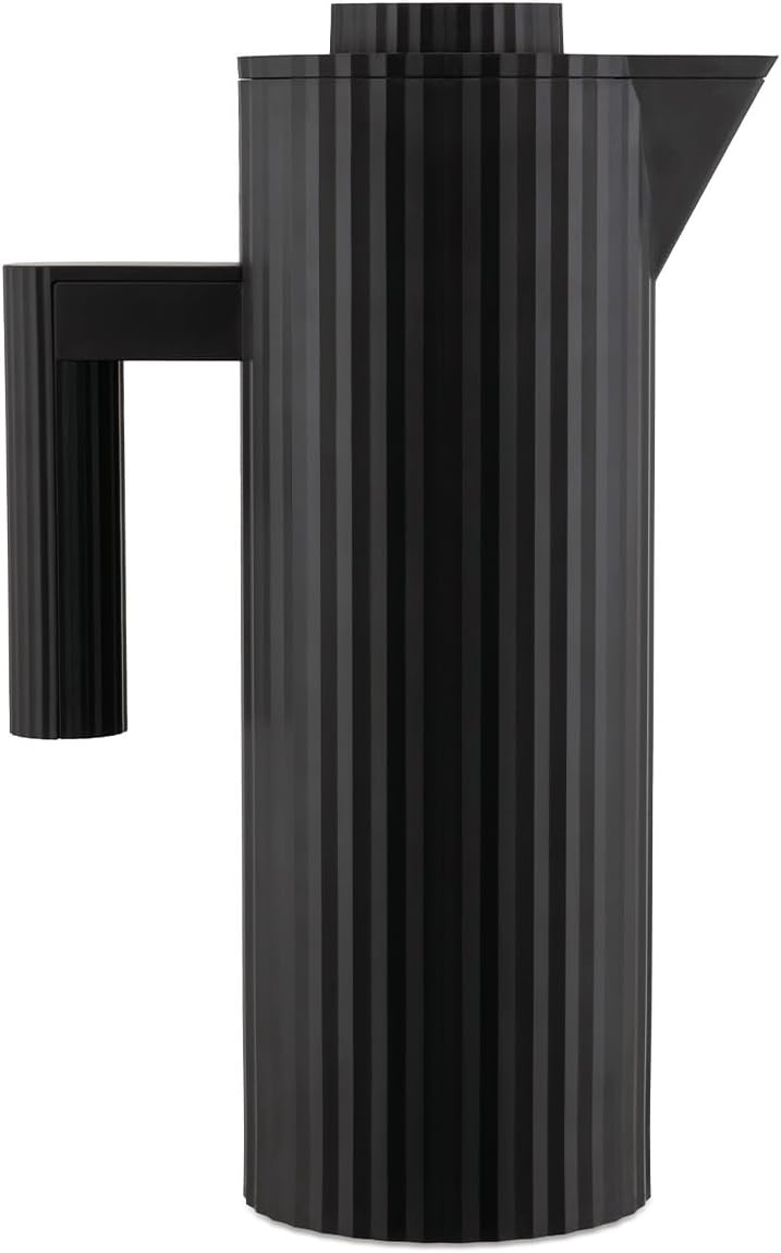Alessi Plisse Jug Vacuum Glass Black