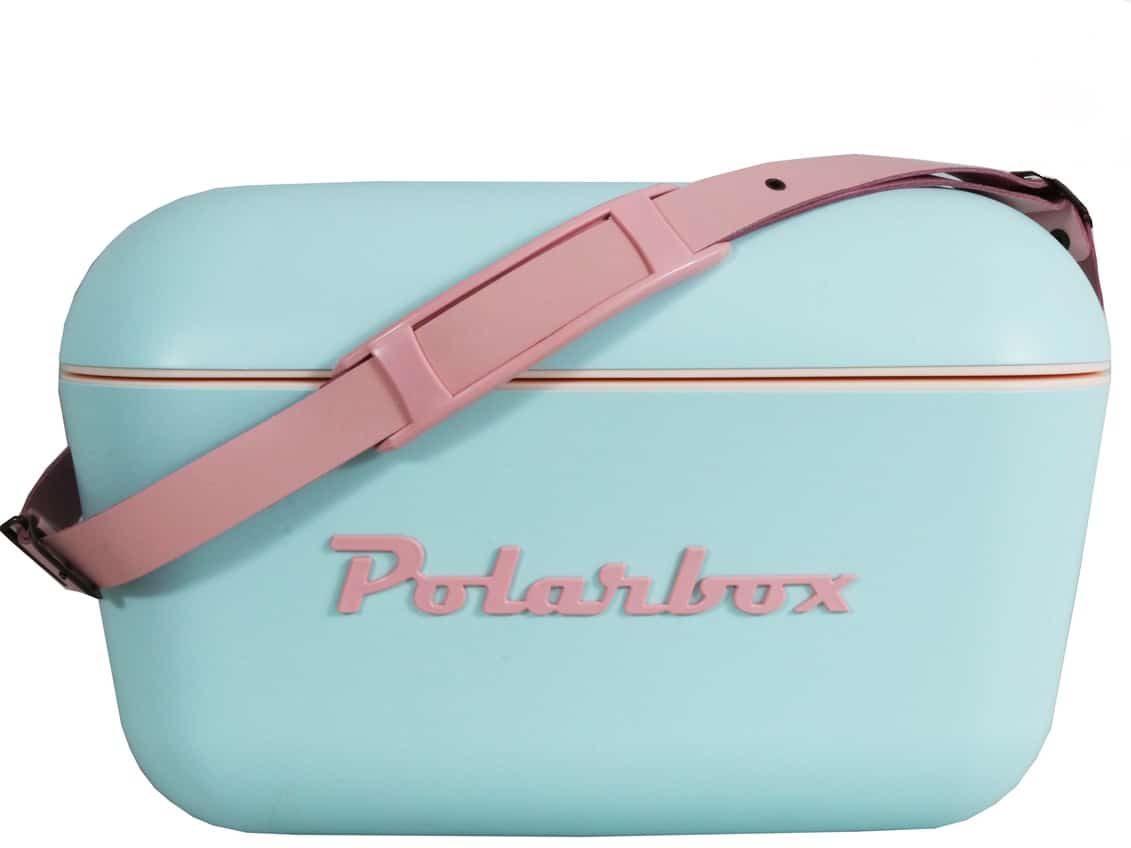 Polarbox Retro Cooler 12L Turquise with Pink Strap