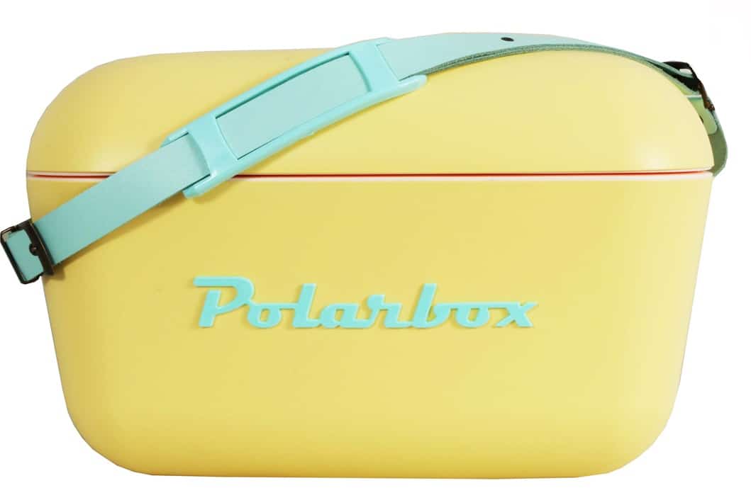 Polarbox Retro Cooler 12L Yellow with Blue Strap