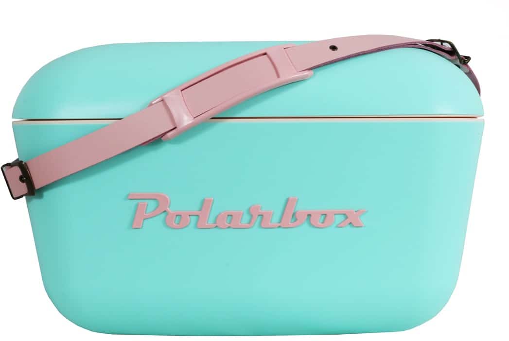 Polarbox Retro Cooler 20L Green with Pink Strap