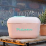 Polarbox Retro Cooler 20L Pink with Blue Strap