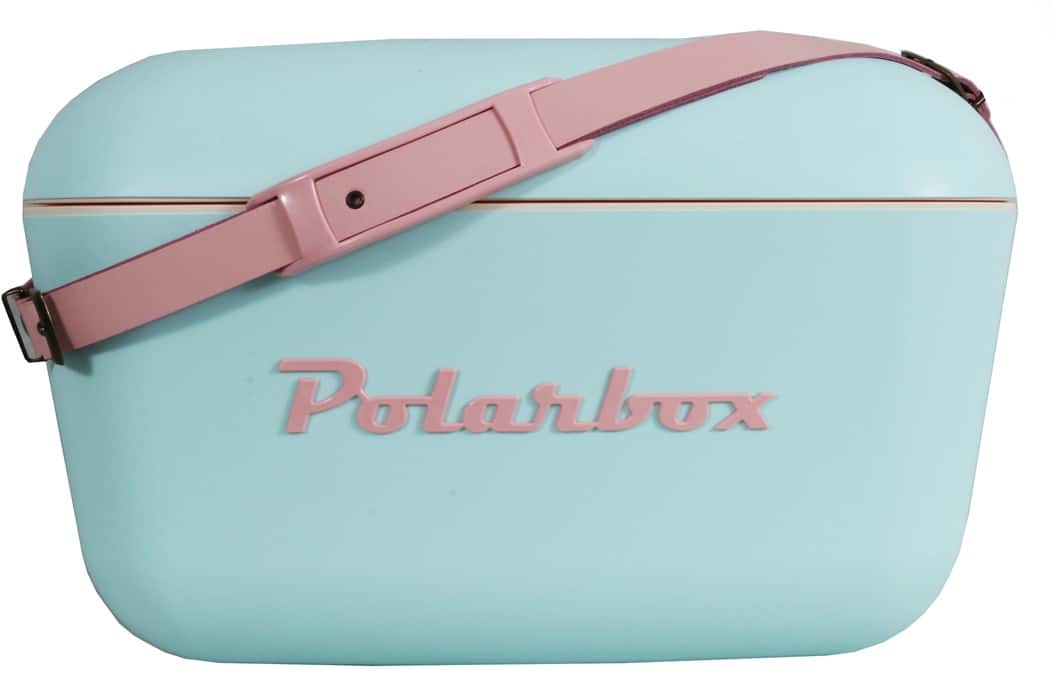 Polarbox Retro Cooler20L Turquoise with Pink Strap