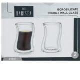 Barista Double Wall Curve Cafe Latte Mug250ml 2 Pc