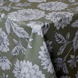 Tablecloth Dahlia Blooms Amazon Green 180 x 230