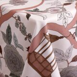 Tablecloth Japanese Garden White 180 x230