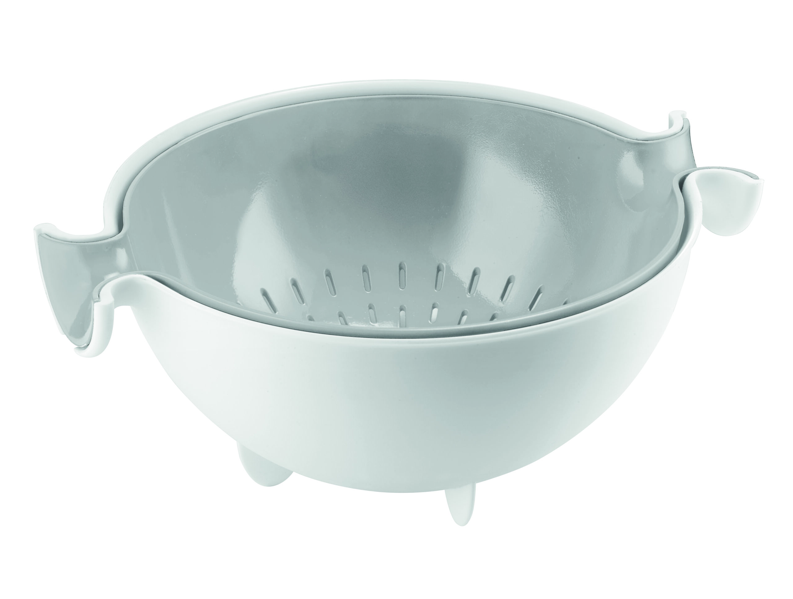 Guzzini Spin&Drain Colander&Bowl Set Grey