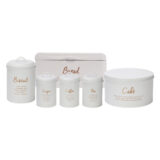 Regent Biscuit Canister White with Gold Printing