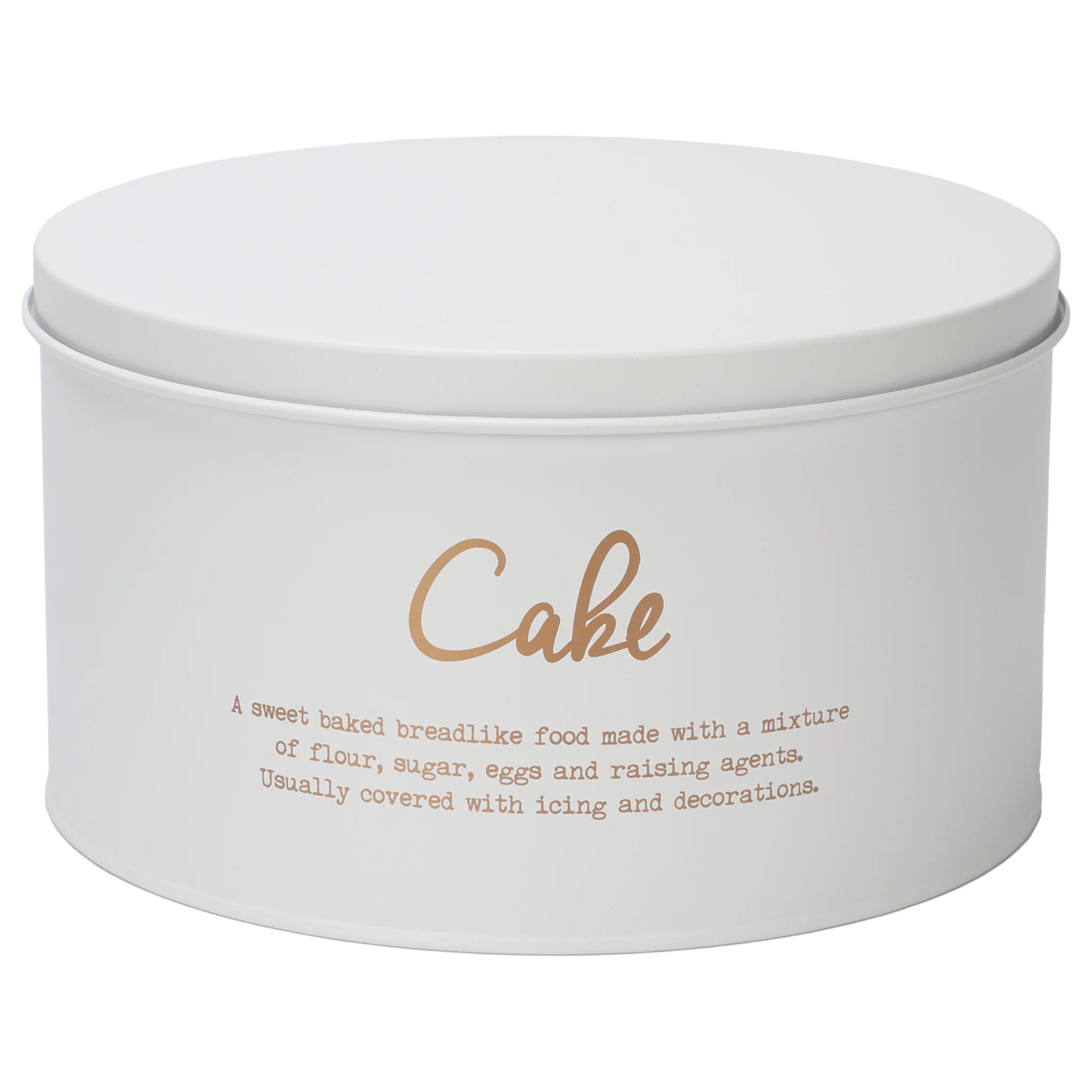 Regent Cake Tin White with Gold Printing