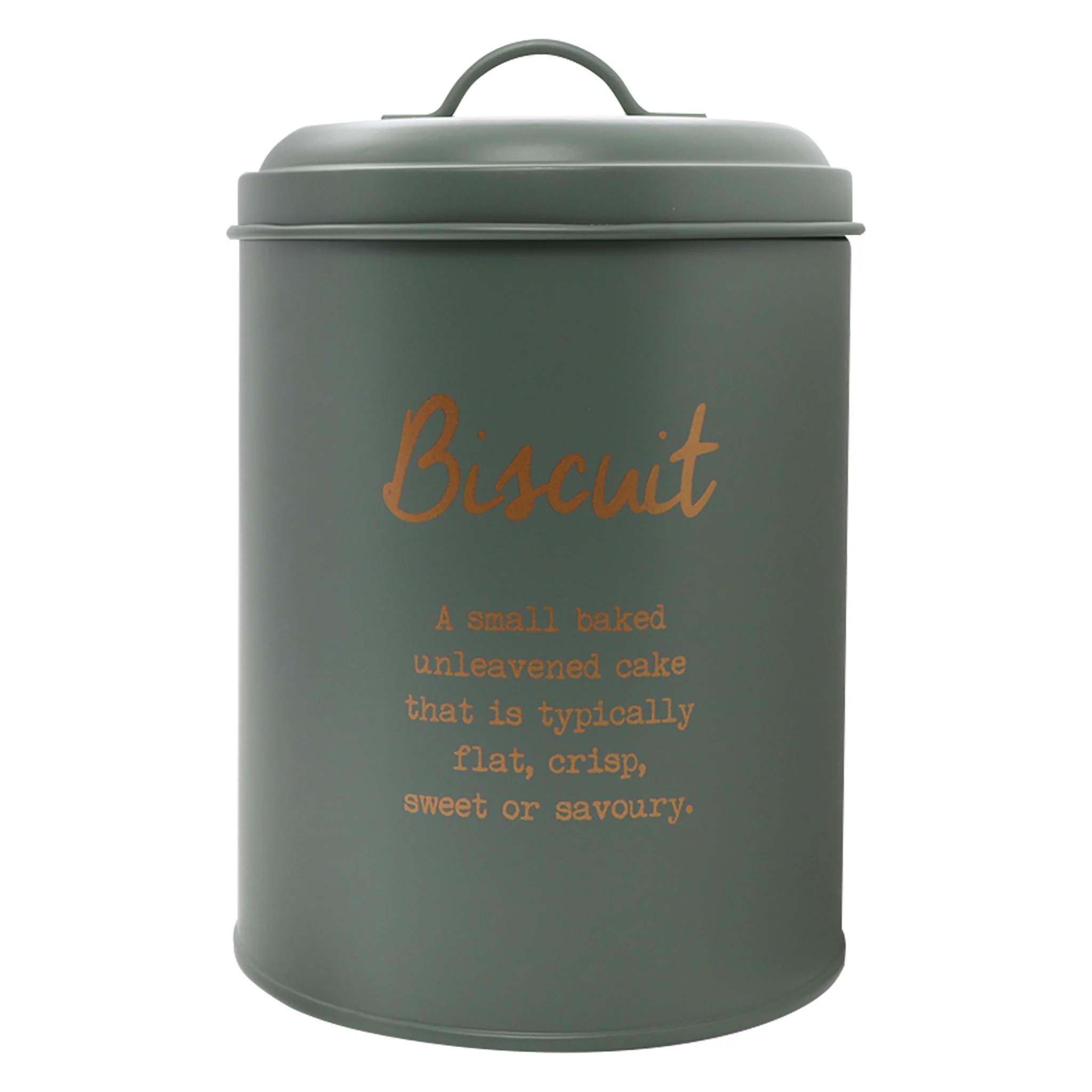 Regent Biscuit Canisters Green with Gold Printing